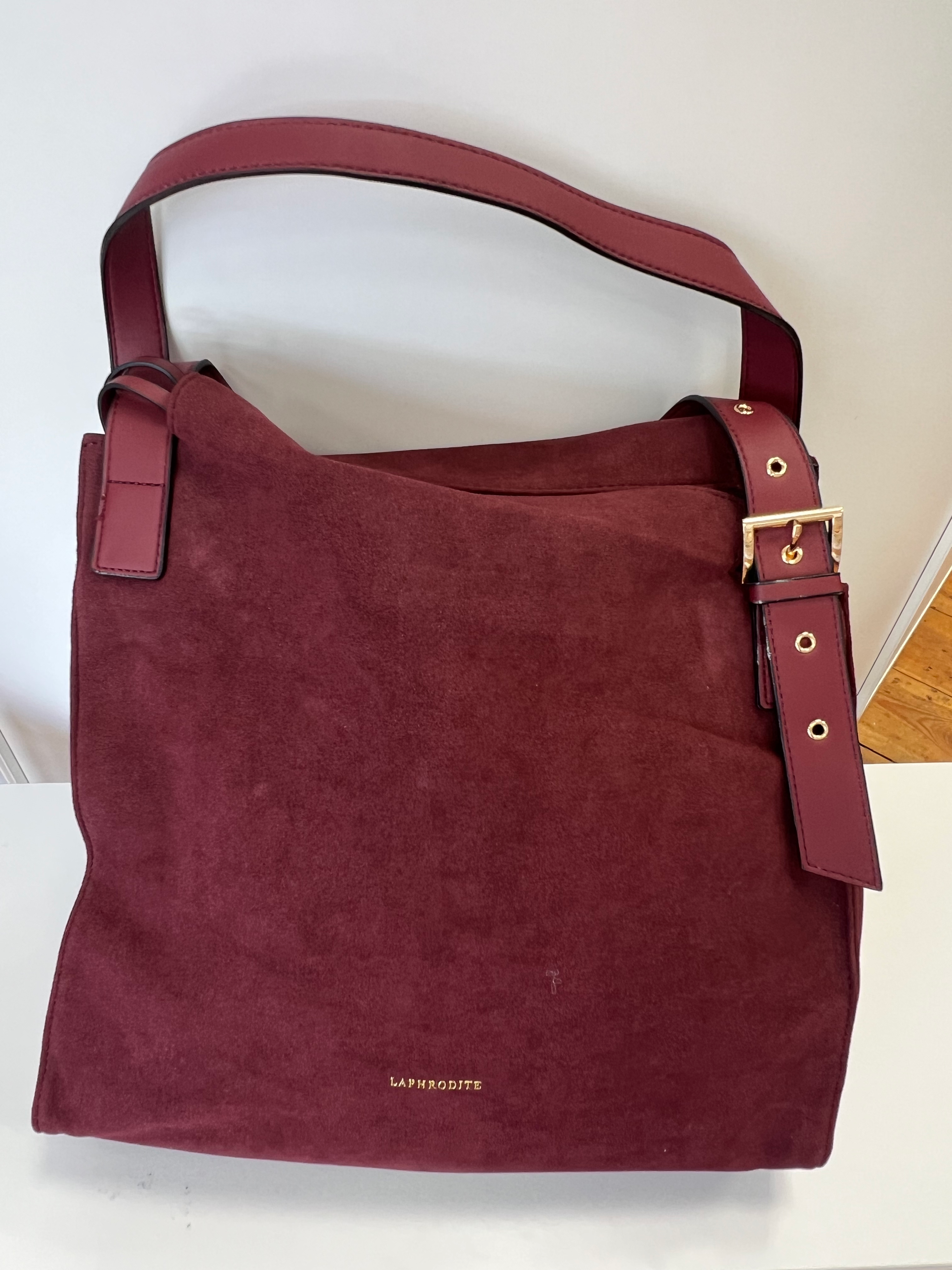 Burgundy Suede Handbag image 0